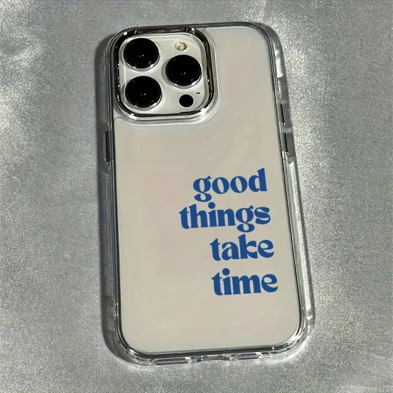 Clear Shockproof Bumper Case - İyi Şeyler Zaman Alır Lens Çerçeveli
