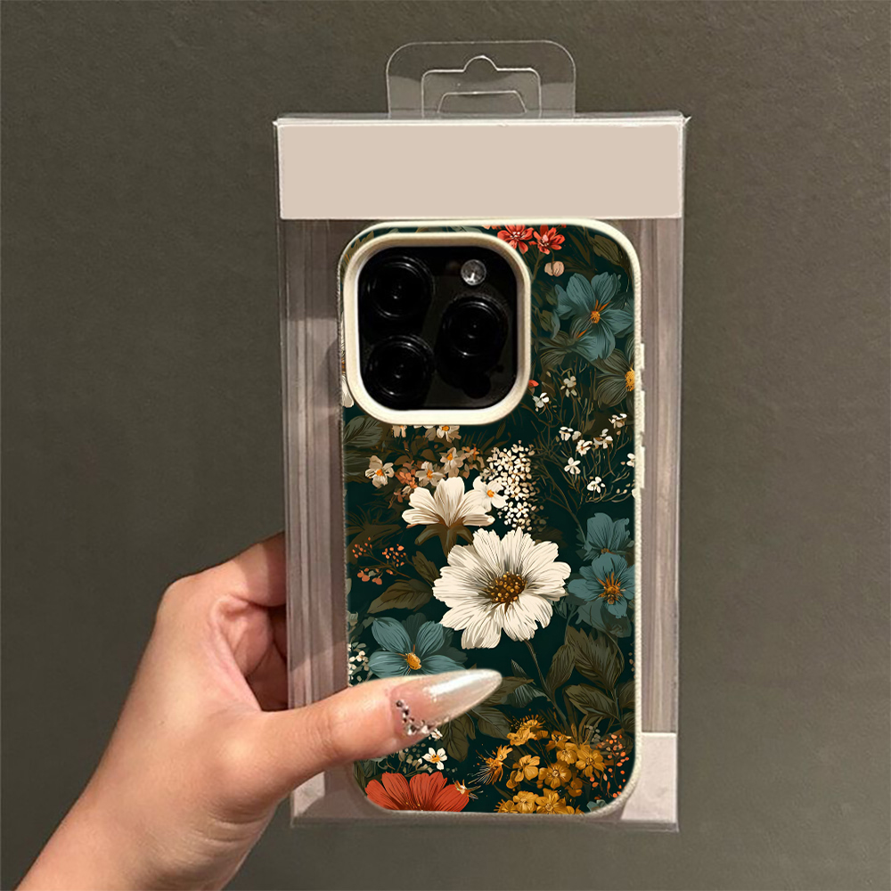 Vintage Floral Pattern Soft Case - Vintage Çiçek Desenli Koyu Renkli Kadınlar