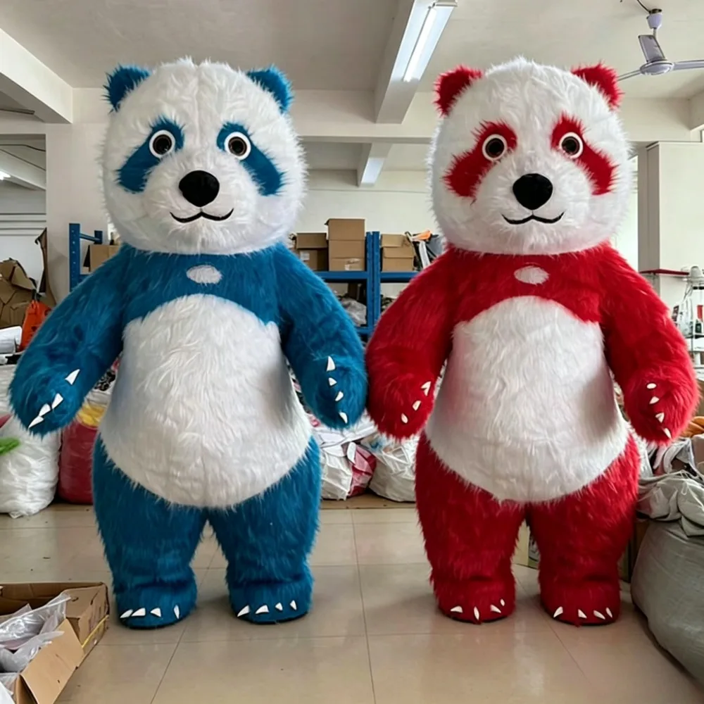 Chargers - Renkli Dev Panda Şişme Maskot Kostümü,