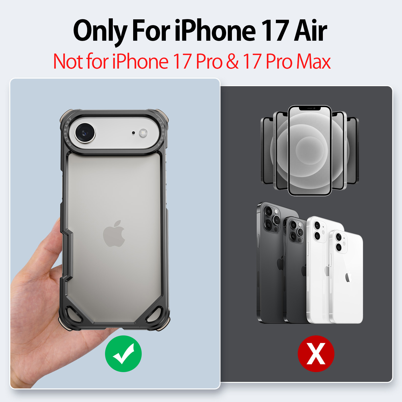 Ultra Thin Frameless Phone Cover - iPhone 17 Air için Eary Alüminyum