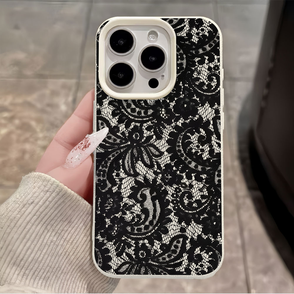 Siyah Vintage Çiçek Desenli Ly - Vintage Floral Pattern Soft Case incelemesi ve fiyatı