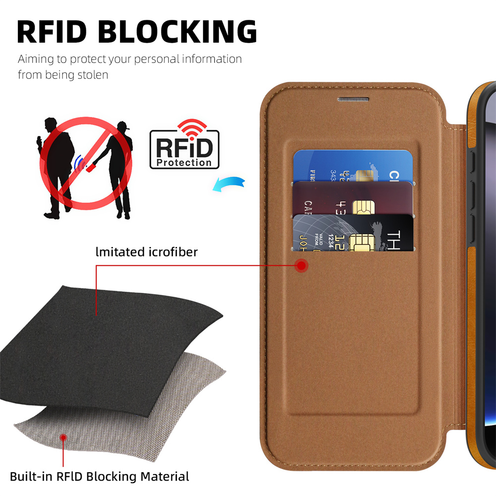 iPhone 17 18 15 16 Pro Air 16E - Leather Wallet Card Holder Phone Cover incelemesi ve fiyatı